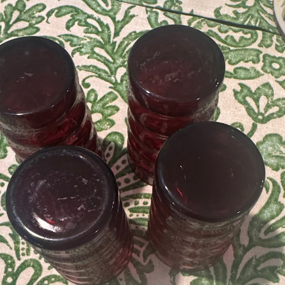 Set of 4 Ruby Red Anchor Hocking Vintage Tumblers - Picture 3 of 4